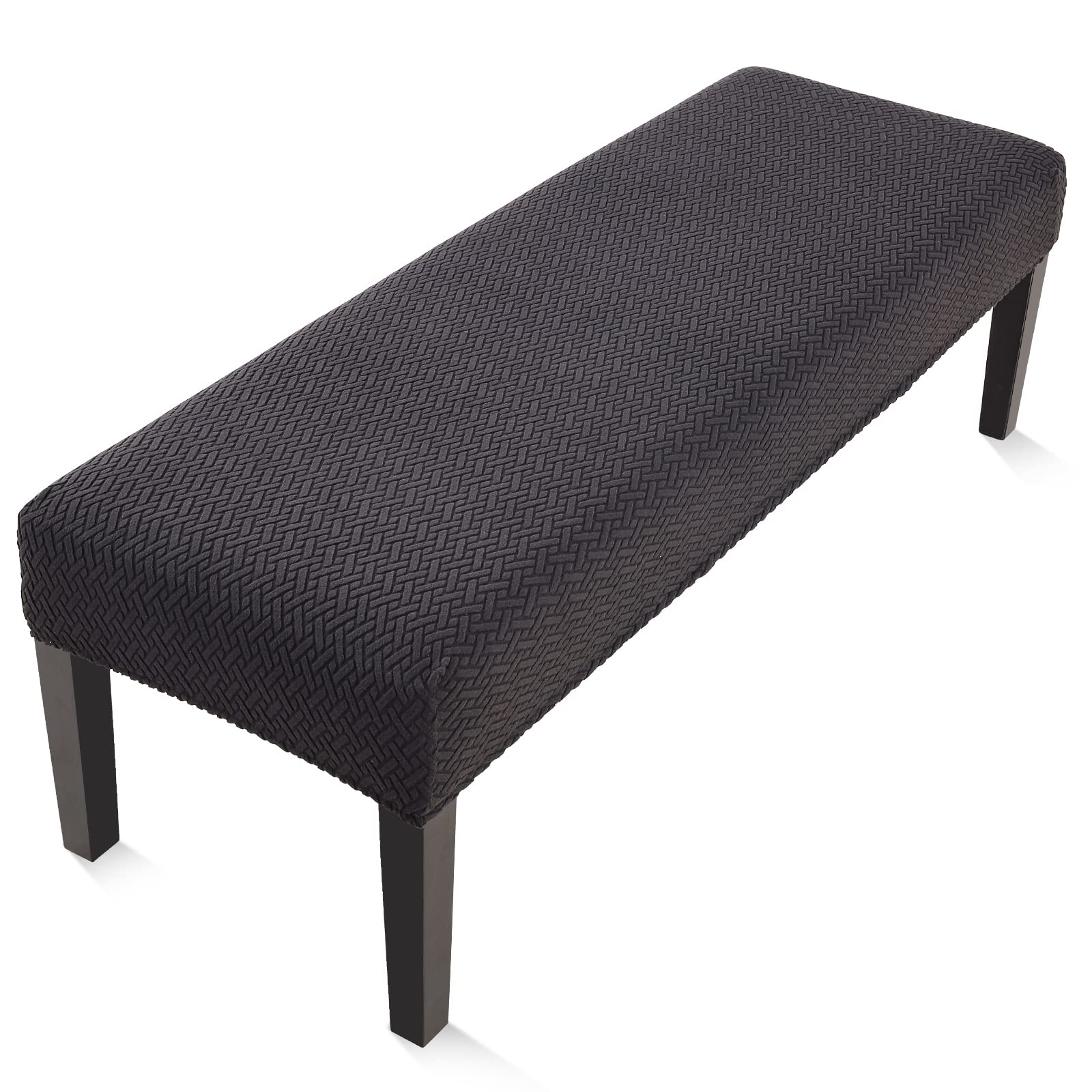 Fuloon Stretch Jacquard Dining Bench Cover - Anti-Dust Removable Bench Slipcover Washable Bench Seat Protector Cover for Living